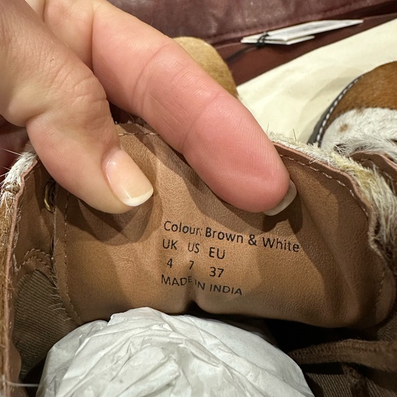 NWT Myra Hair on Hide Lace Up Boots - Picture 9 of 9